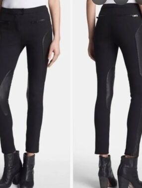 Rag & Bone Ilford Leather Panel Skinny Moto Pants